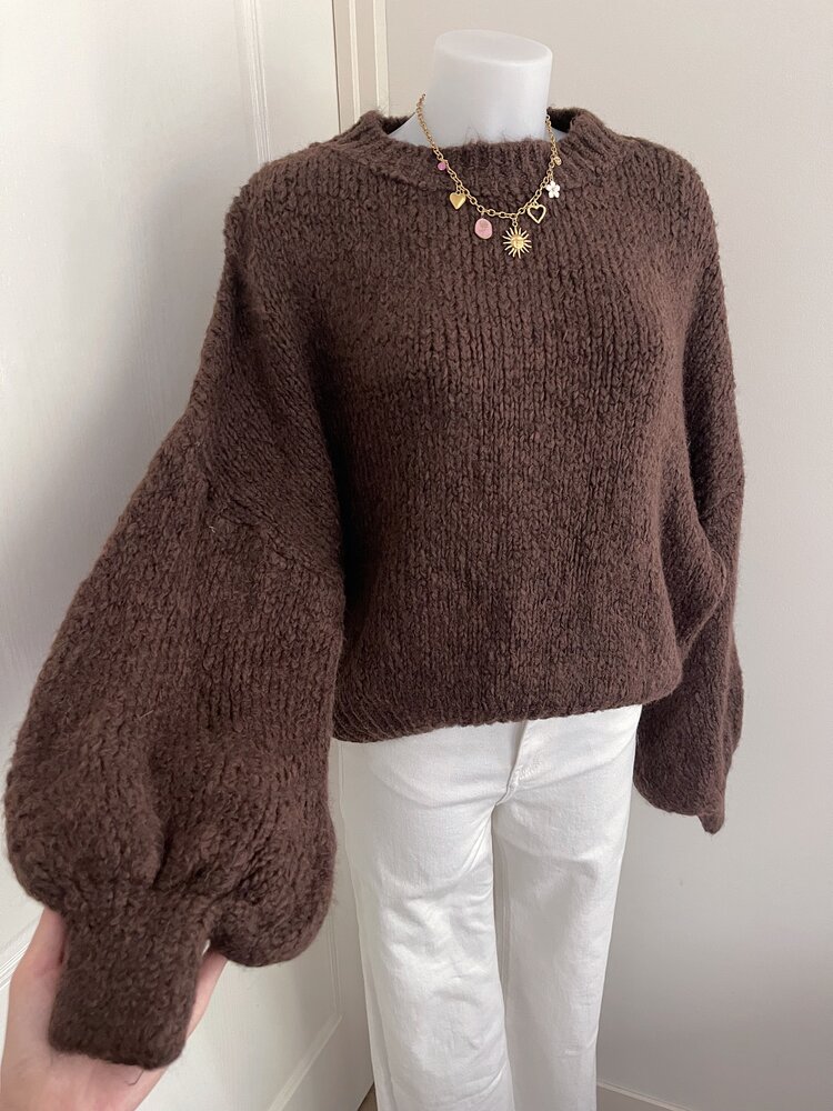 Caro Oversized Knit Sweater / Brown