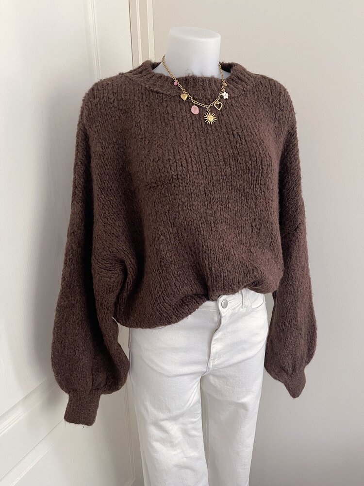 Caro Oversized Knit Sweater / Brown