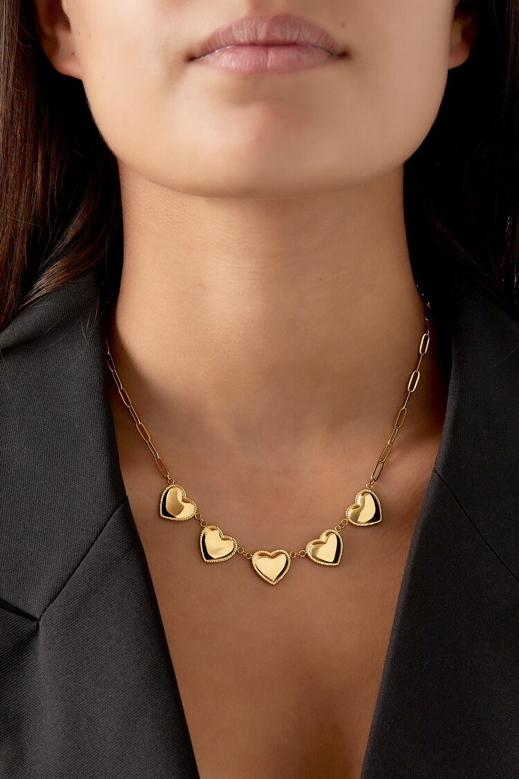 Gold Heart Of Mine Charms Necklace