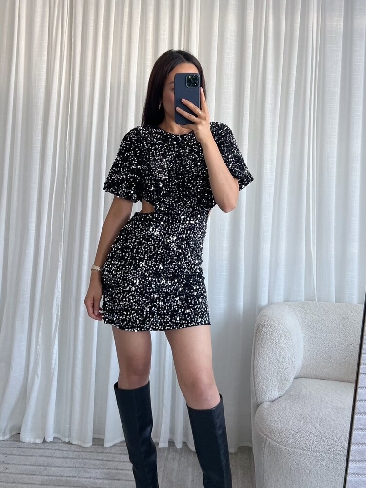 Mila Sequin Dress / Silver