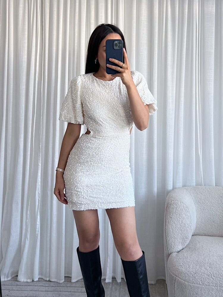 Mila Sequin Dress / Cream