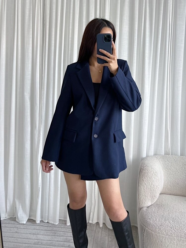 Britta Loose Fit Blazer / Navy Blue