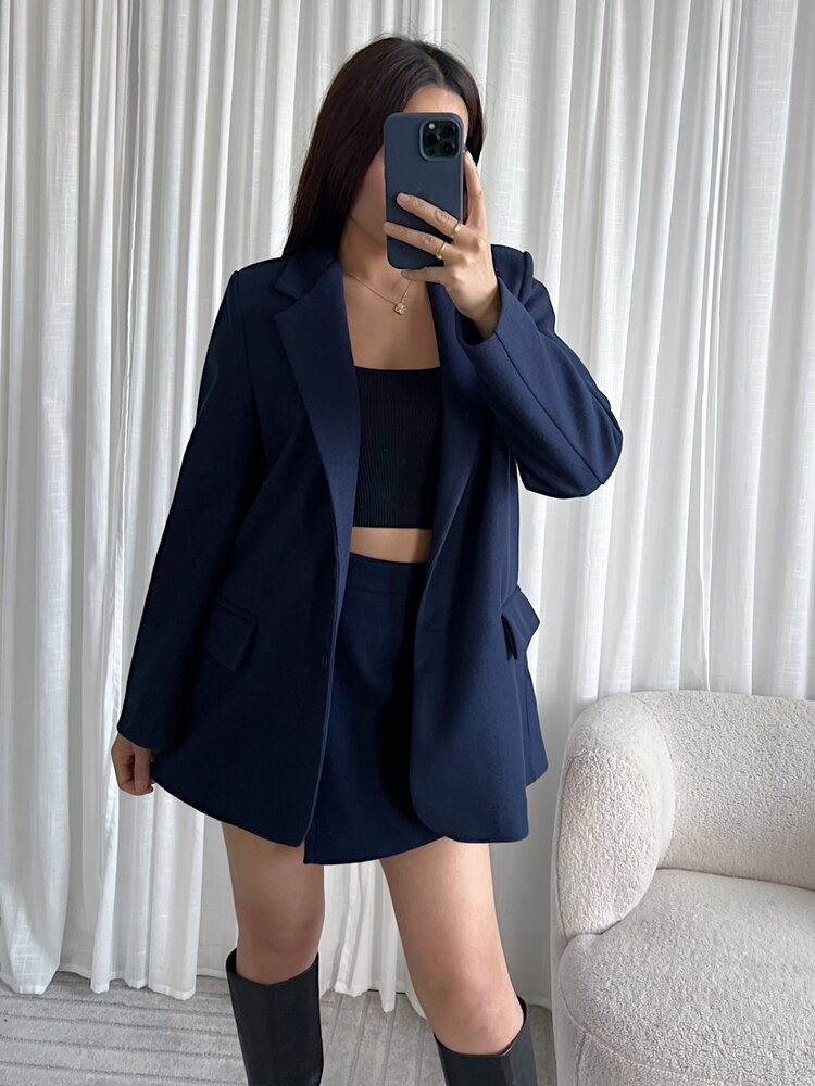 Britta Loose Fit Blazer / Navy Blue