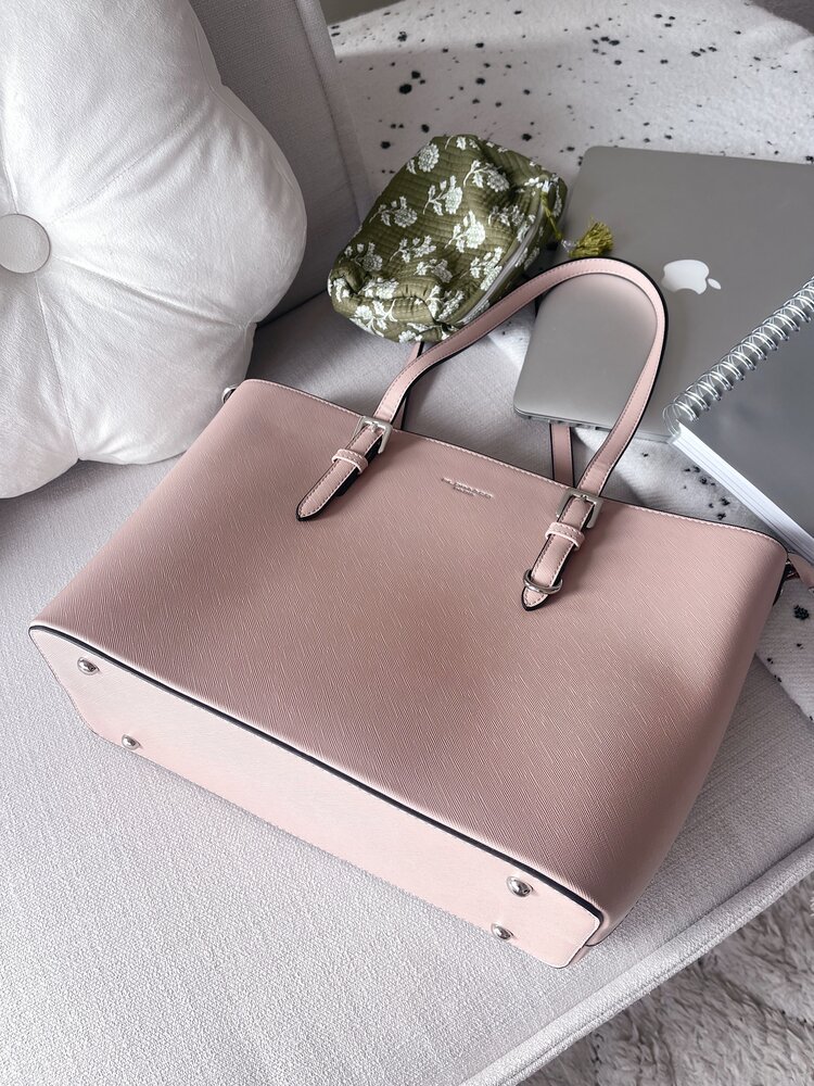 Flora Basic Shoulder Bag / Pink & Silver