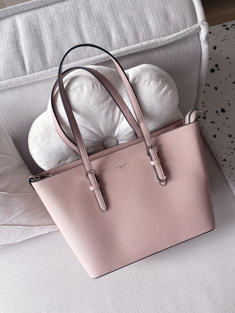 Flora Basic Shoulder Bag / Pink & Silver