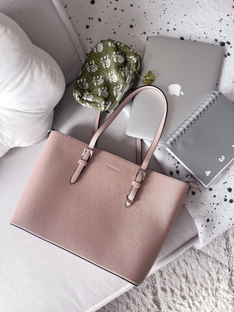 Flora Basic Shoulder Bag / Pink & Silver