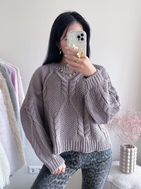 Neela Oversized Knit Sweater / Taupe