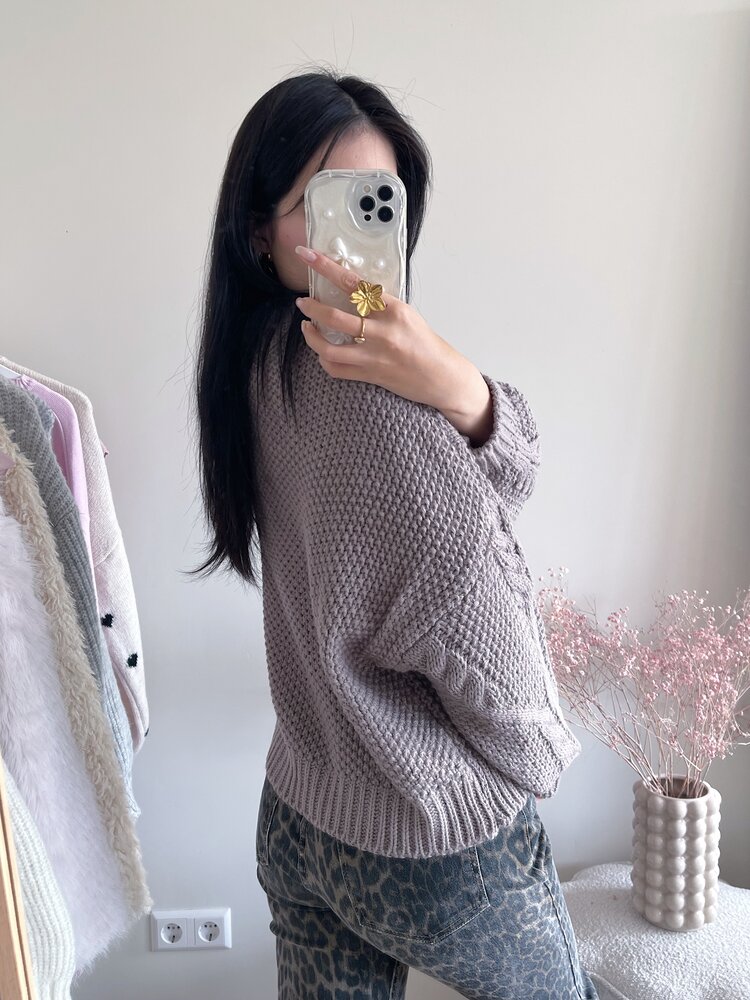 Neela Oversized Knit Sweater / Taupe