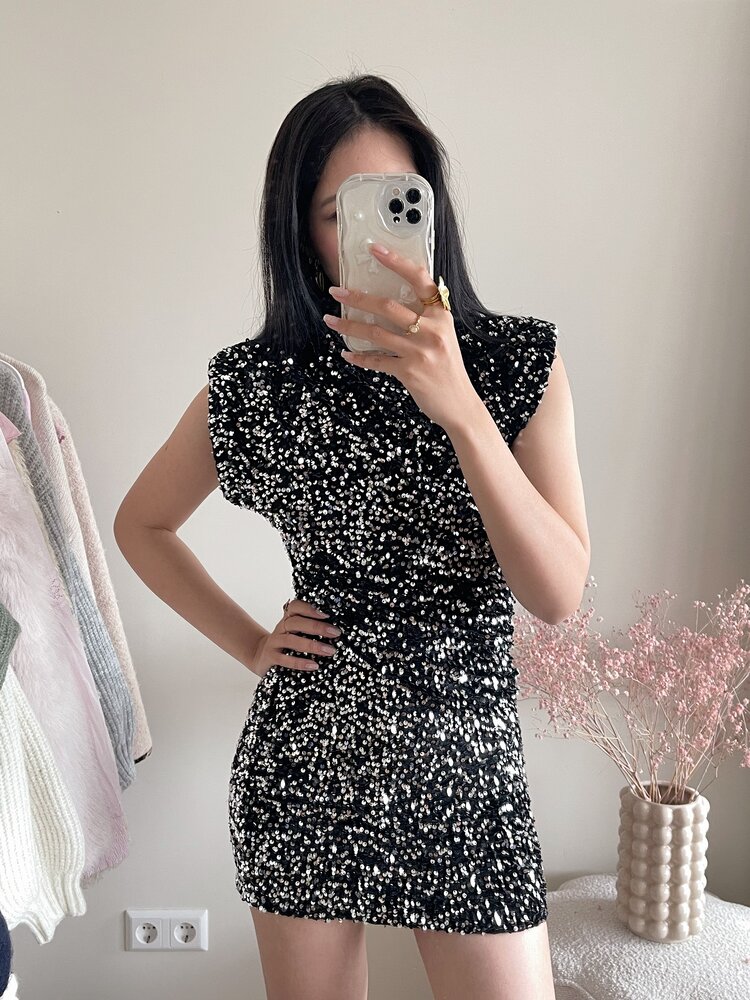 Nadine Sequin Dress / Silver