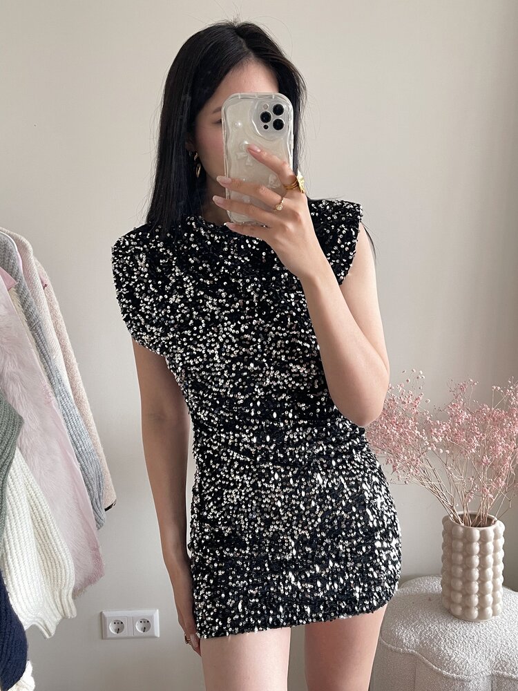 Nadine Sequin Dress / Silver