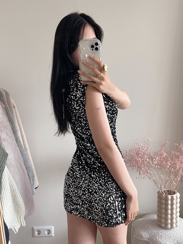 Nadine Sequin Dress / Silver