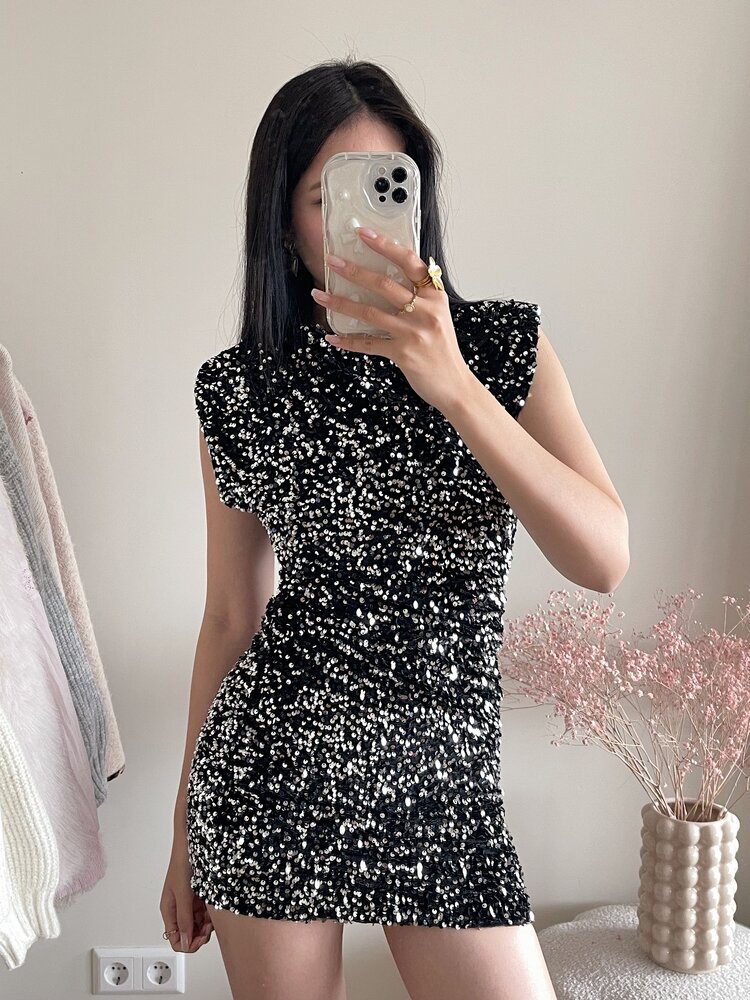 Nadine Sequin Dress / Silver