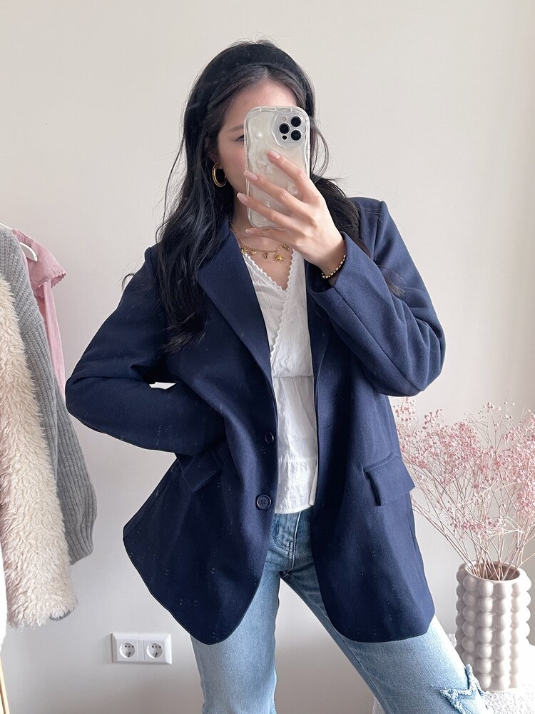 Britta Loose Fit Blazer / Navy Blue