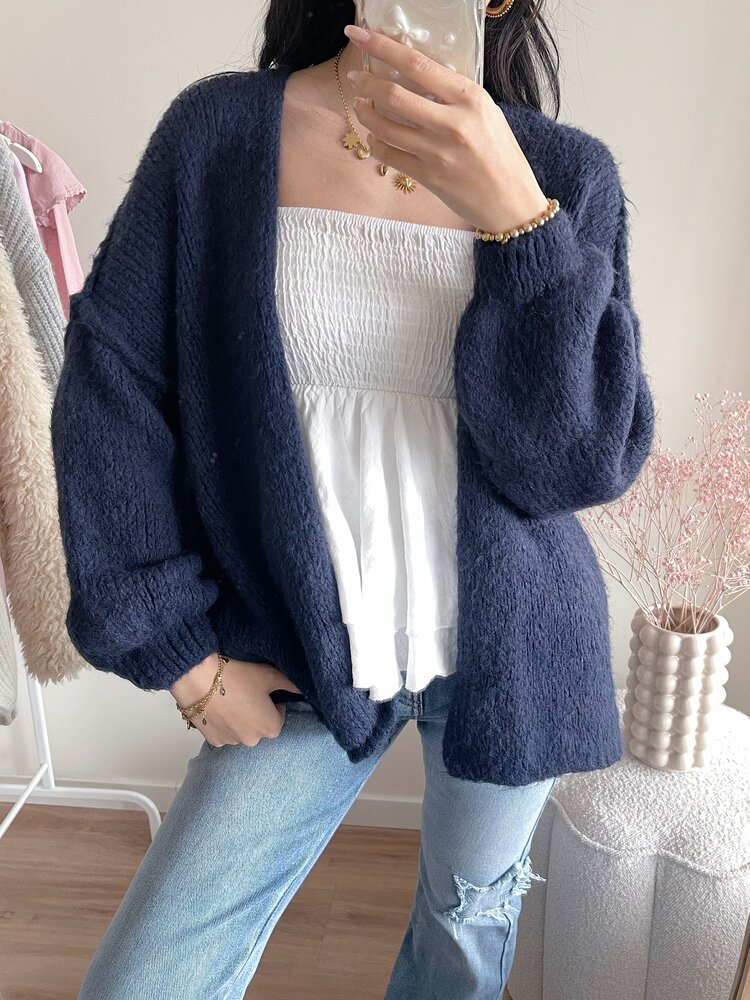 Amber Knit Cardigan / Navy Blue