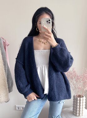 Amber Knit Cardigan / Navy Blue