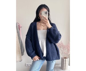 Amber Knit Cardigan / Navy Blue - Hello My Love Amber Knit Cardigan / Navy Blue - Hello My Love