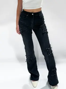 Liv Star Flared Jeans / Black