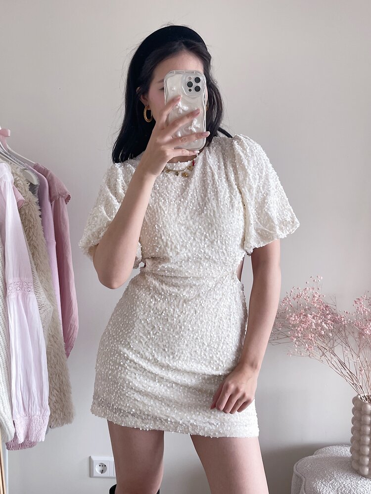Mila Sequin Dress / Cream