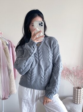 Yona Oversized Knit Sweater / Grey