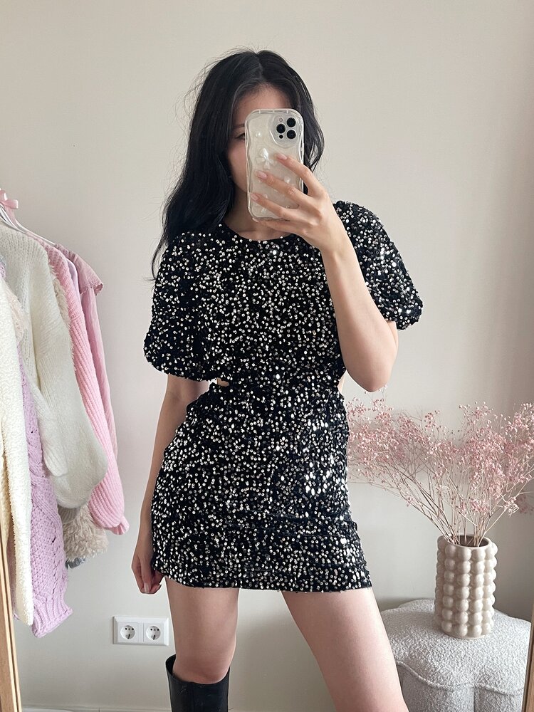 Mila Sequin Dress / Silver