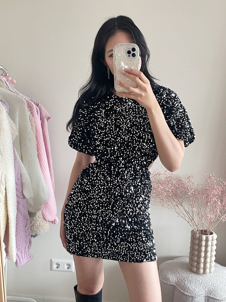 Mila Sequin Dress / Silver