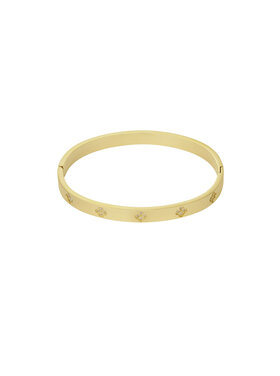Gold Strass Clover Bangle Bracelet