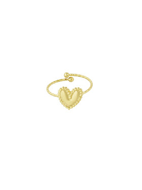 Gold Heart Dots Ring