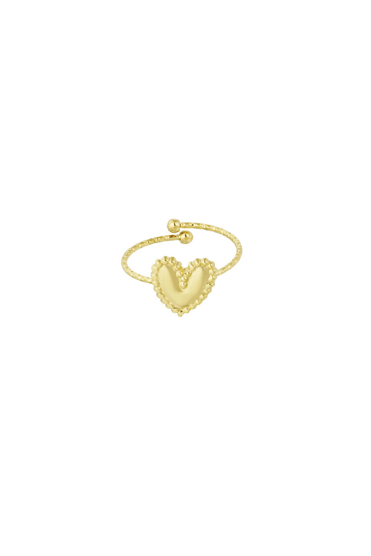 Gold Heart Dots Ring