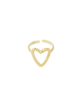 Gold Heart Twist Ring