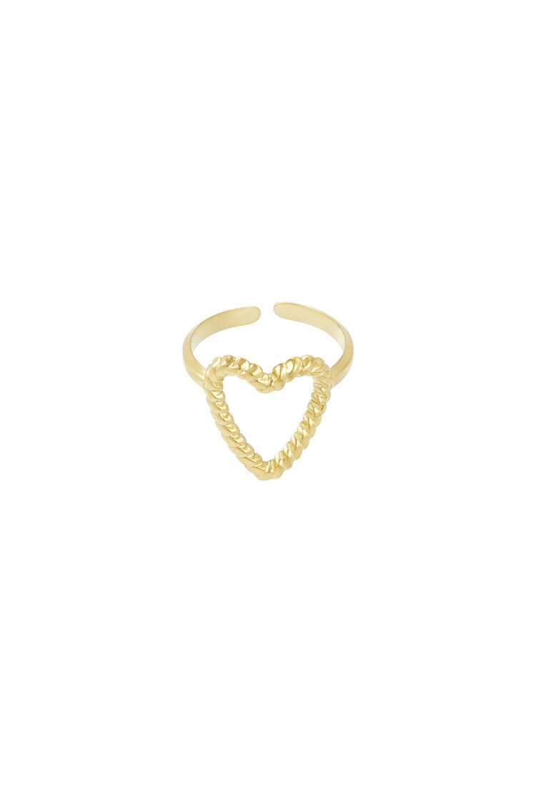 Gold Heart Twist Ring