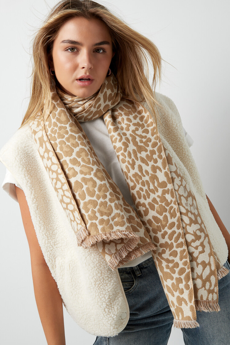 Winter Leopard Scarf / Grey
