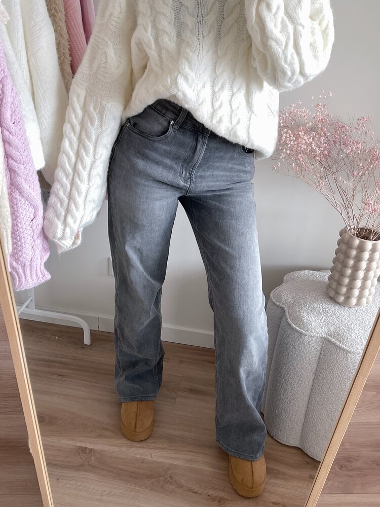 Leni Straight Leg Jeans / Grey