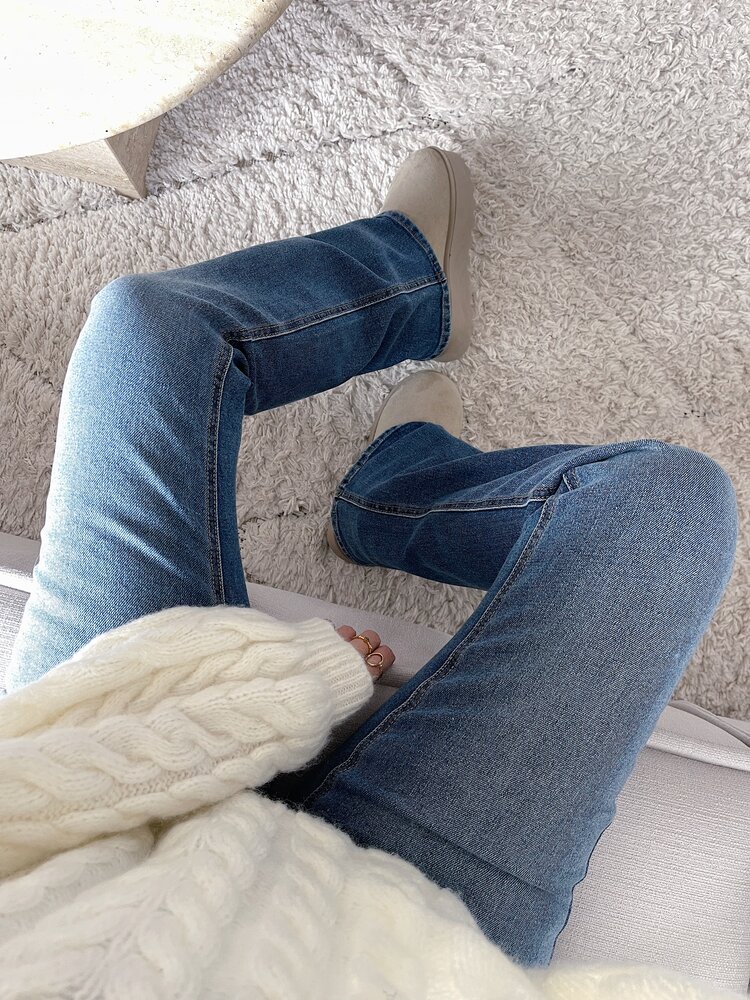 Jente Basic Flared Jeans / Blue