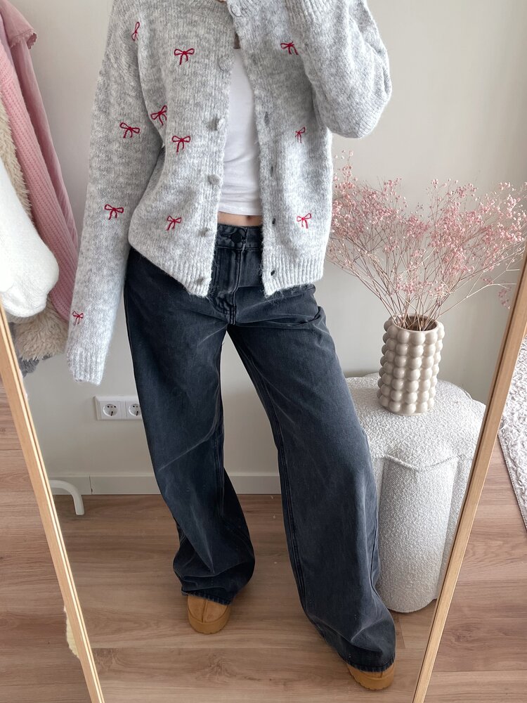 Clarice Wide Leg Jeans / Dark Grey