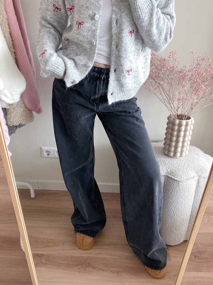 Clarice Wide Leg Jeans / Dark Grey