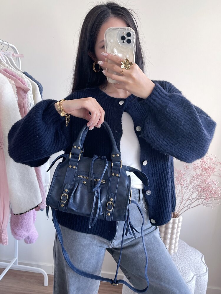 Nora City Studs Bag / Navy blue