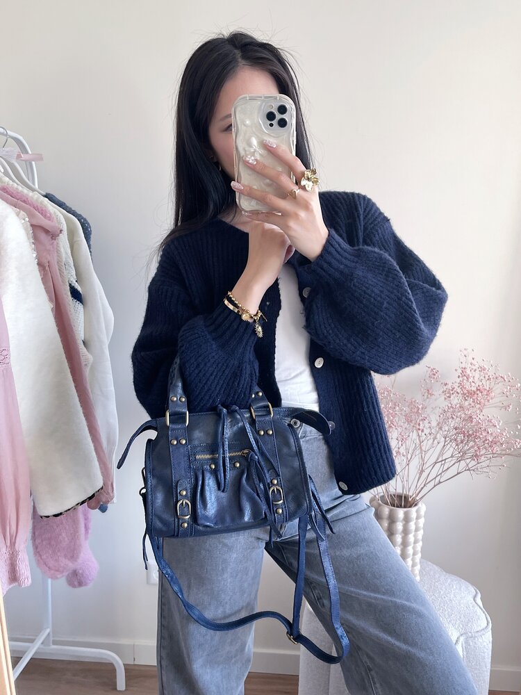 Nora City Studs Bag / Navy blue