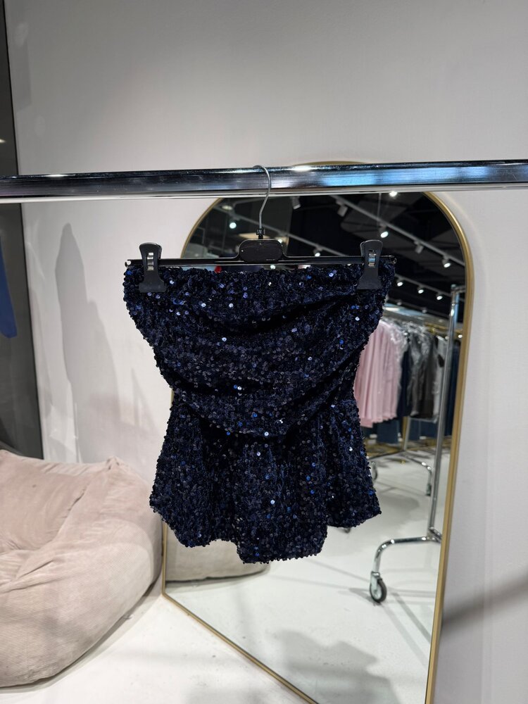 Yinthe Sequin Tube Top / Navy Blue