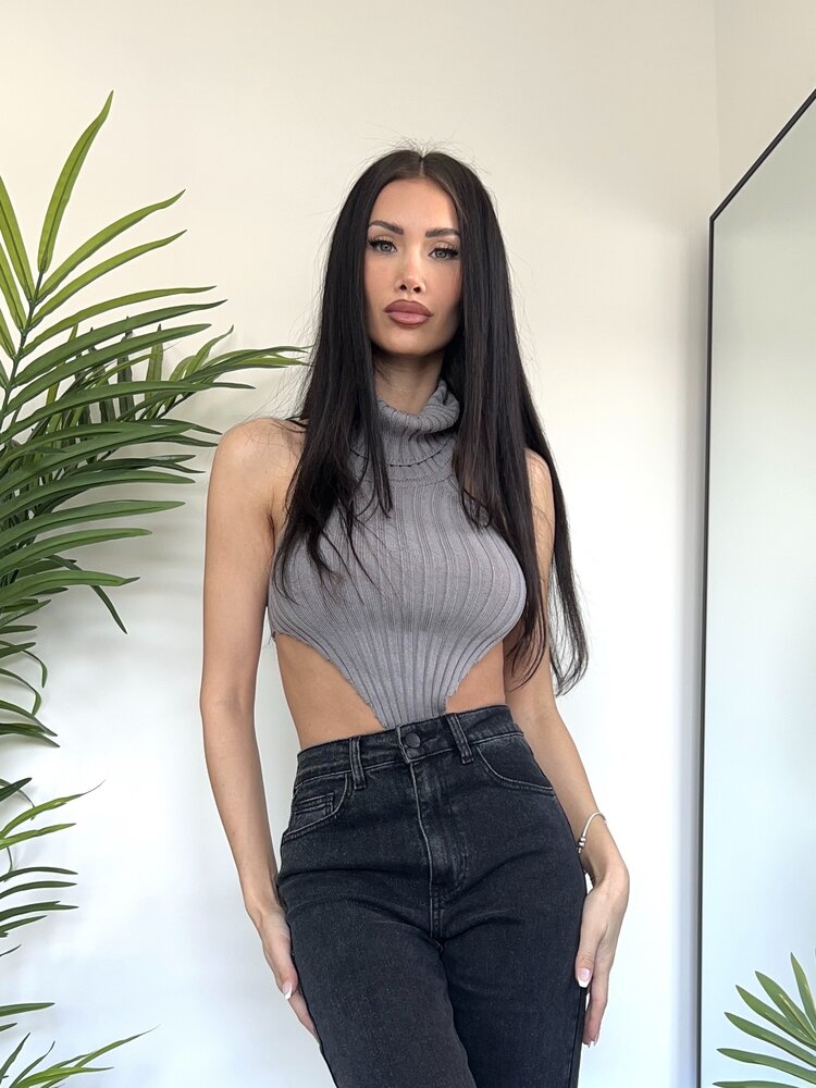 Myrna Wide Leg Jeans / Dark Grey