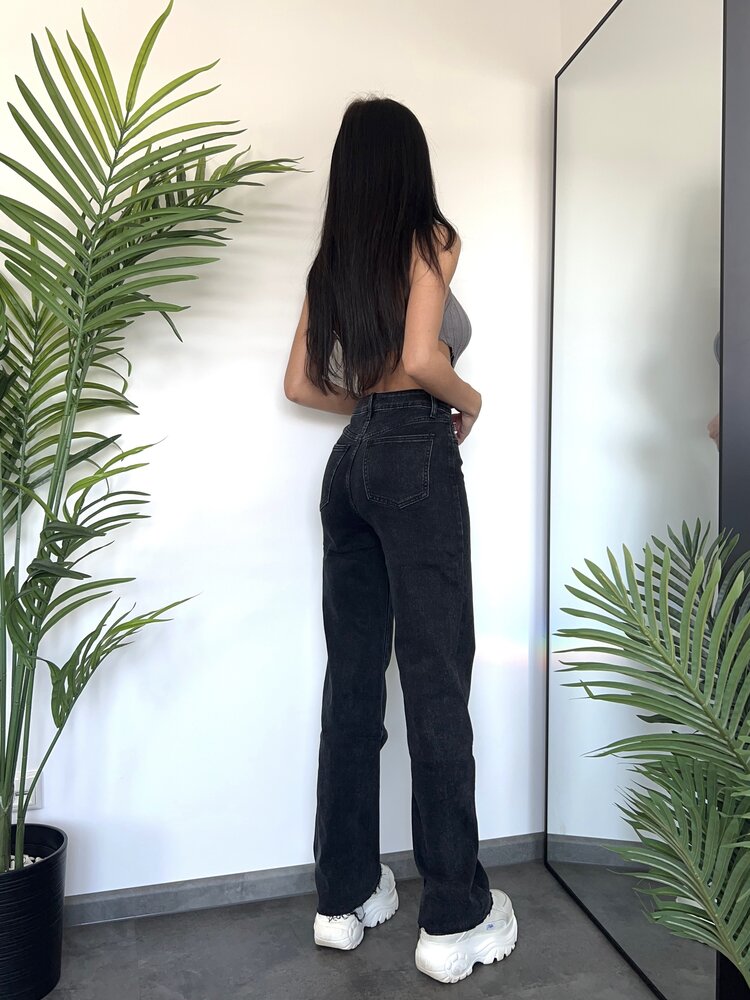 Myrna Wide Leg Jeans / Dark Grey