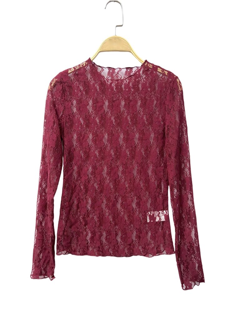 Miah Lace Top / Burgundy
