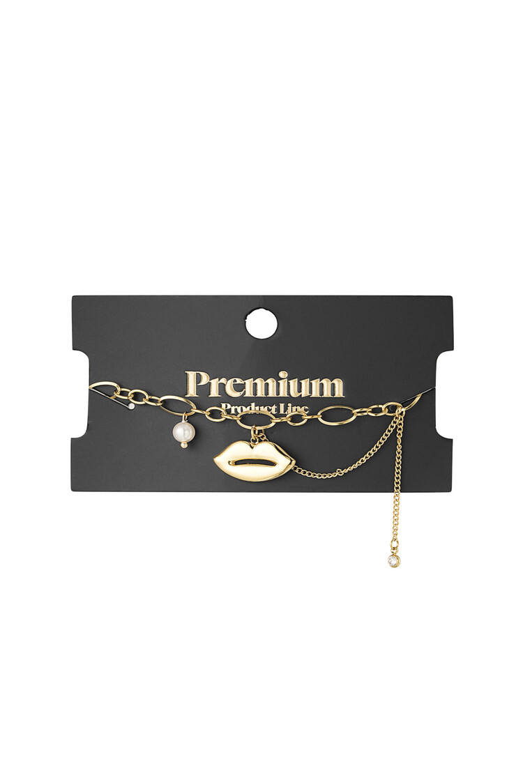 Gold Kiss Me Chain Bracelet