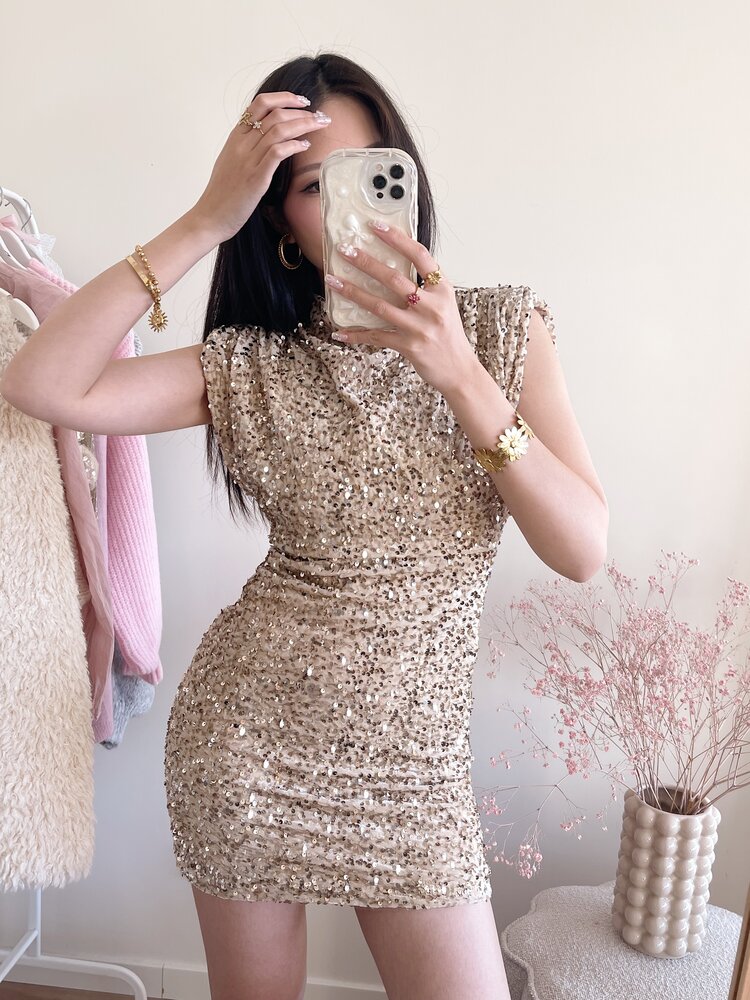 Nadine Sequin Dress / Beige