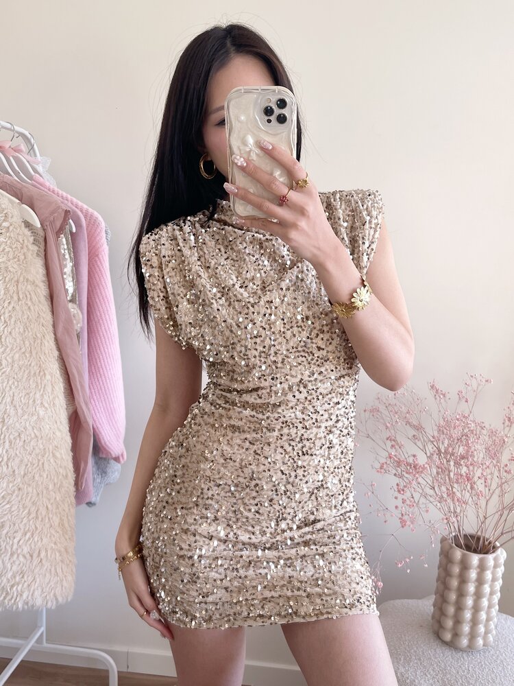 Nadine Sequin Dress / Beige