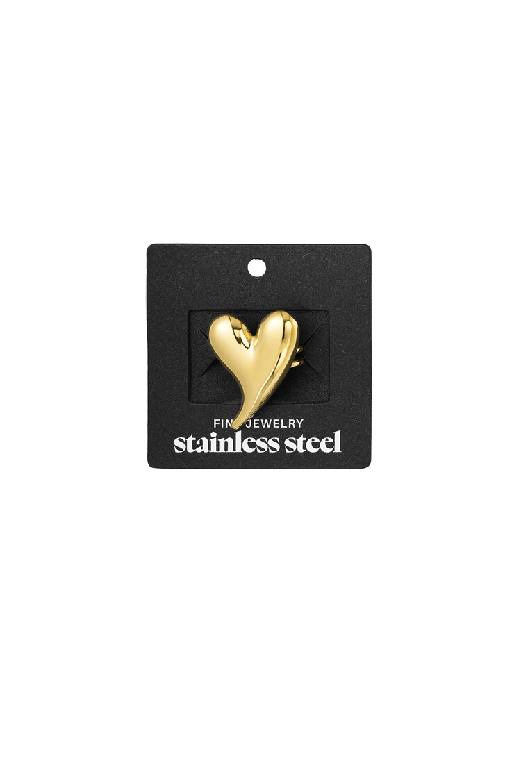 Gold Heart Curve Ring