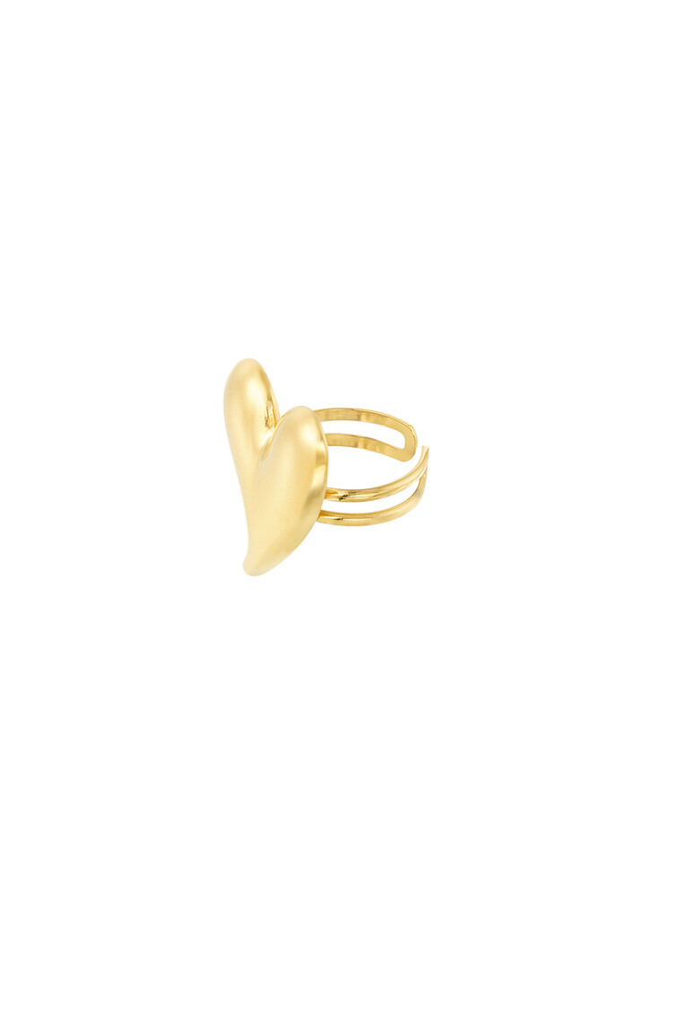 Gold Heart Curve Ring