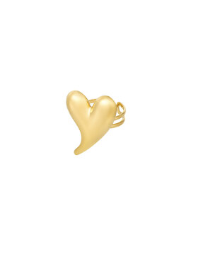 Gold Heart Curve Ring