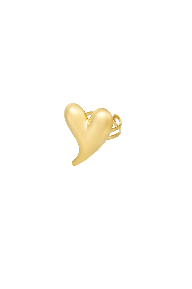 Gold Heart Curve Ring