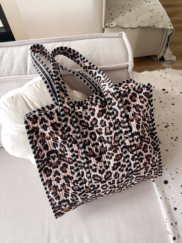 Macie Leopard Shopper Bag / Brown