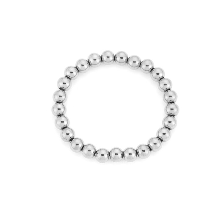 Silver Basic Beads Bracelet / Medium